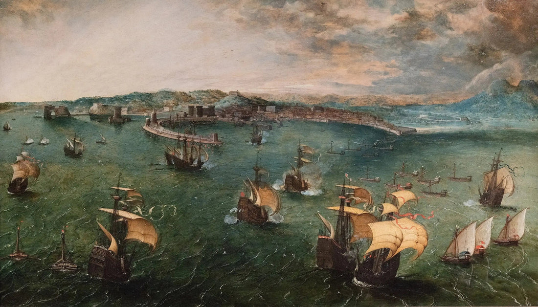 Batalla naval en el golfo de Nápoles - Pieter Brueghel el Viejo