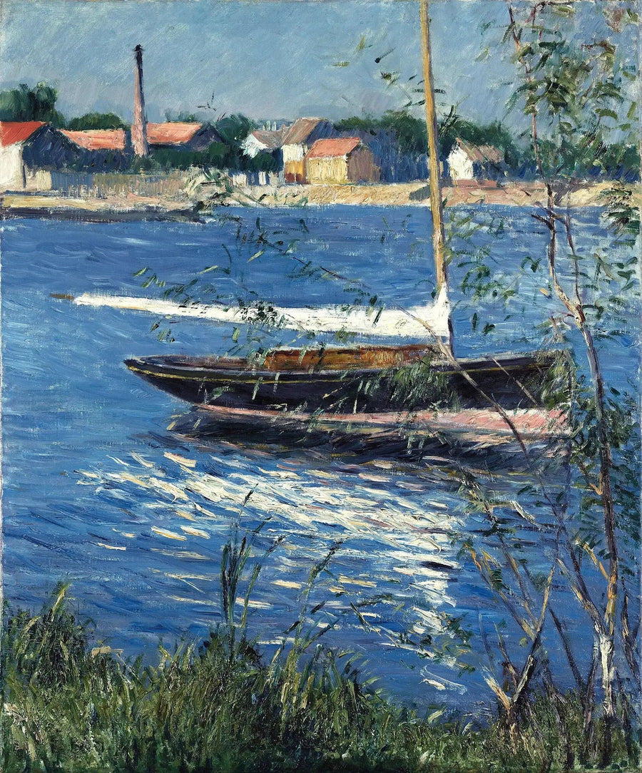 Barco anclado en el Sena en Argenteuil - Gustave Caillebotte