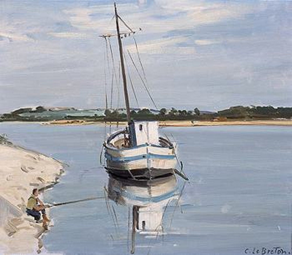 Bateau blanc sur la Loire - Jules Breton - Alpha Reproduction