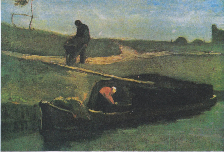 Barco de turba con dos personajes - Vincent van Gogh