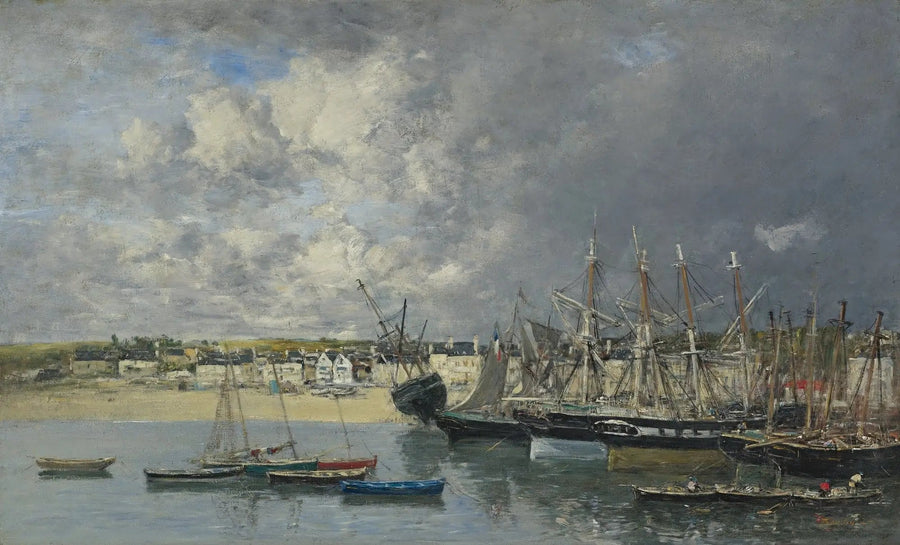 Barcos anclados en el puerto, Portrieux - Eugène Boudin