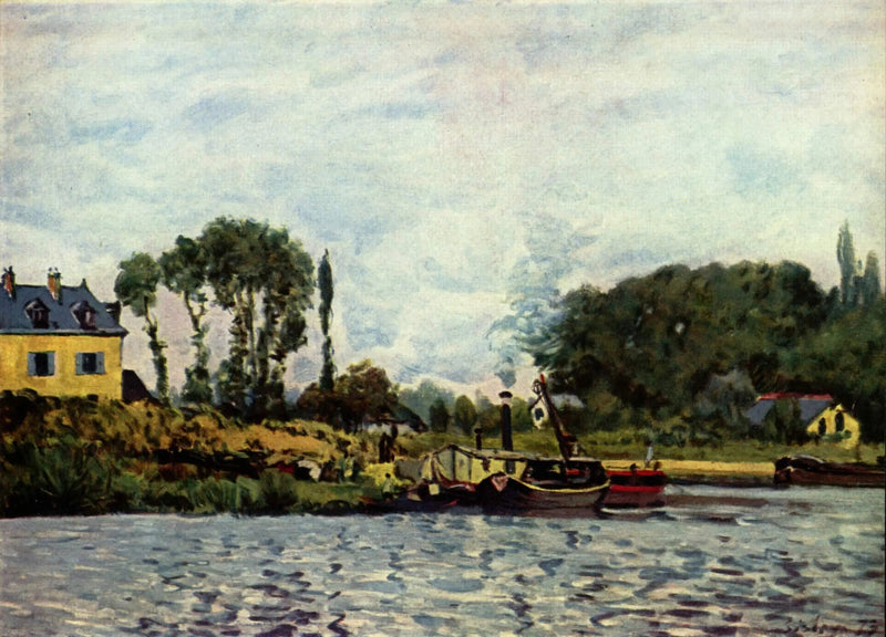 Barcos en la esclusa de Bougival - Alfred Sisley