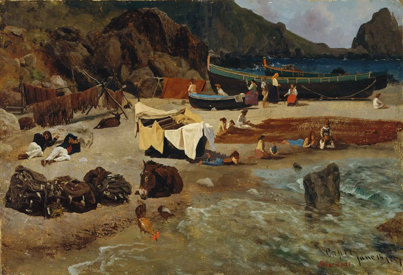 Barcos de pesca en Capri - Albert Bierstadt