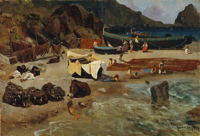 Barcos de pesca en Capri - Albert Bierstadt