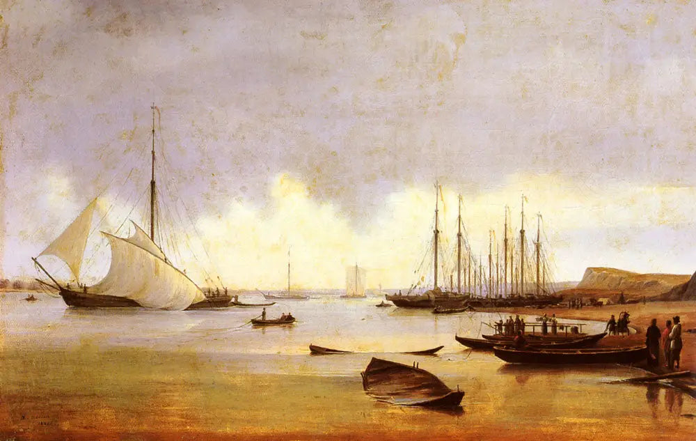 Bateaux de pêche au large d’une jetée - Alexandre Ivanov - Alpha Reproduction