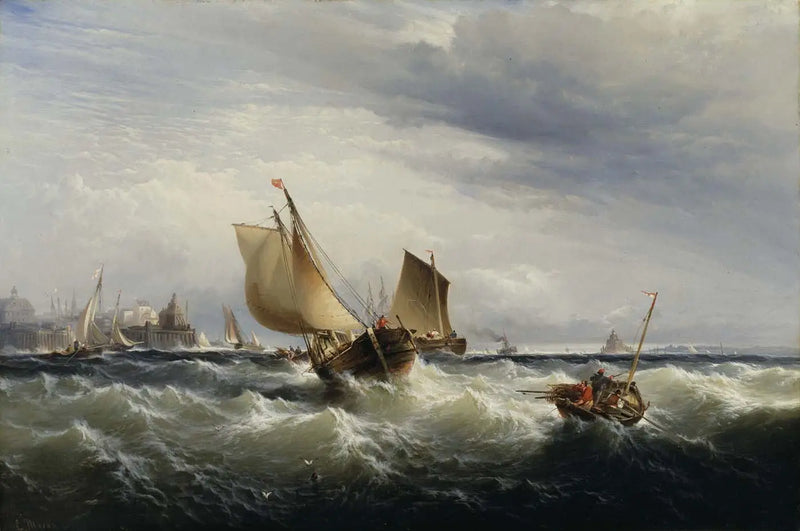 Barcos de pesca que se acercan al viento - Edward Moran