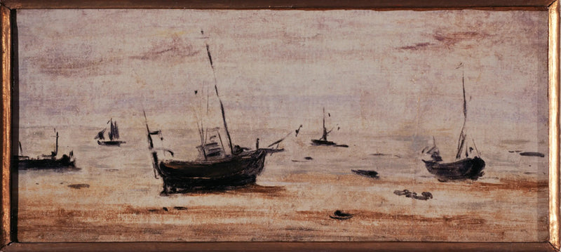 Barcos varados en marea baja - Eugène Boudin