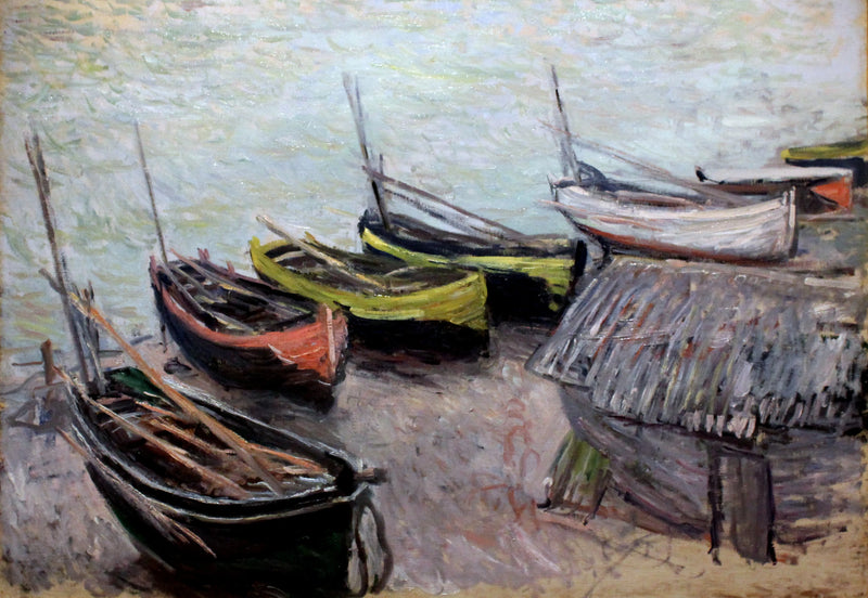 Barcos en la playa en Étretat W824 - Claude Monet