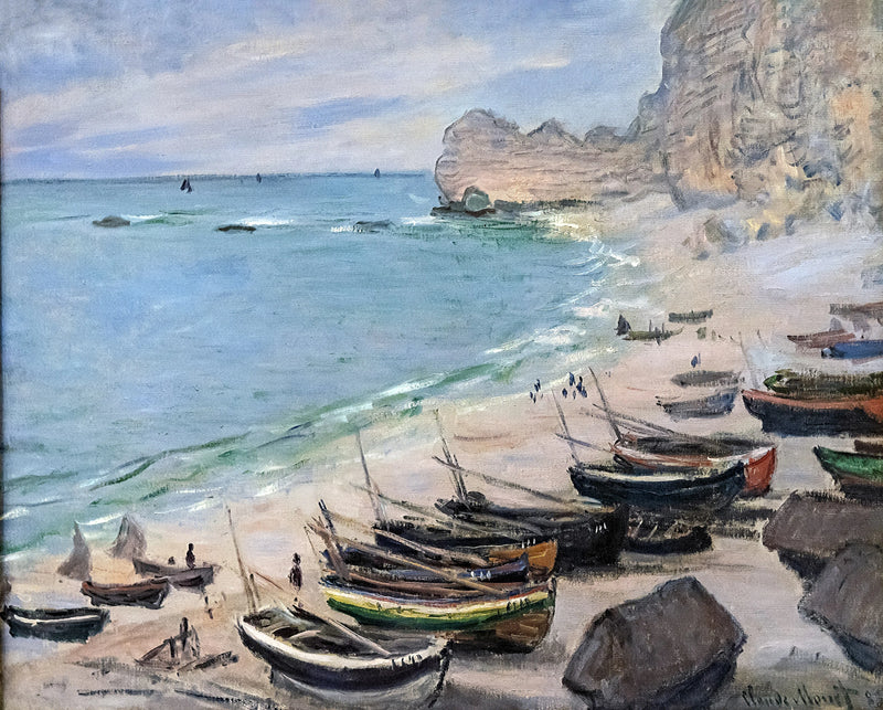 Barcos en la playa en Étretat W829 - Claude Monet