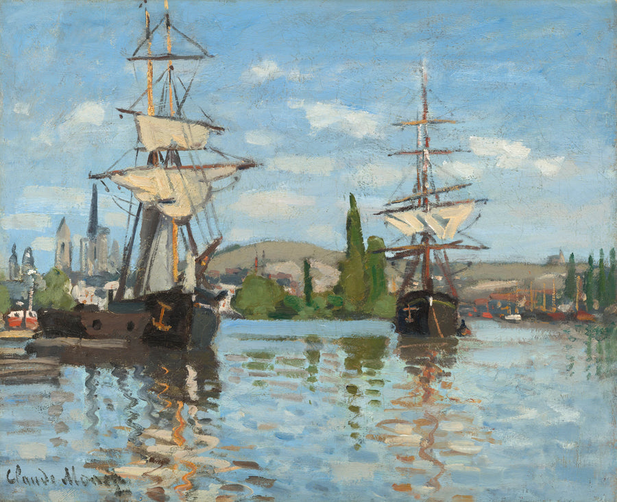 Barcos por el Sena en Rouen W210 - Claude Monet