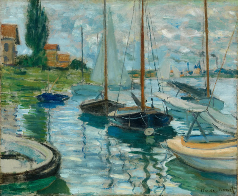 Barcos en el Sena en Gennevilliers - Claude Monet