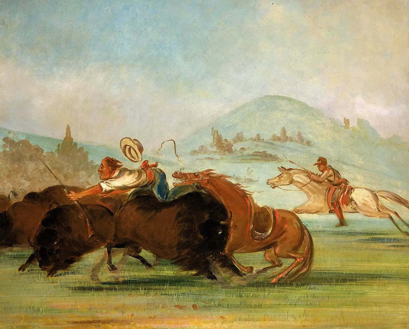 Batiste y yo, Running Buffalo, desembocadura del Yellowstone - George Catlin