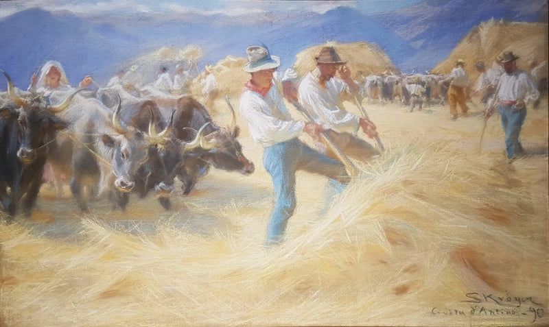 Batalla en Civita d'Antino. Pastel - Peder Severin Krøyer