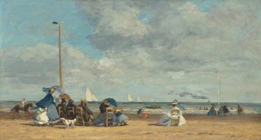 🌊 La Playa en Trouville – Eugène Boudin (años 1860)