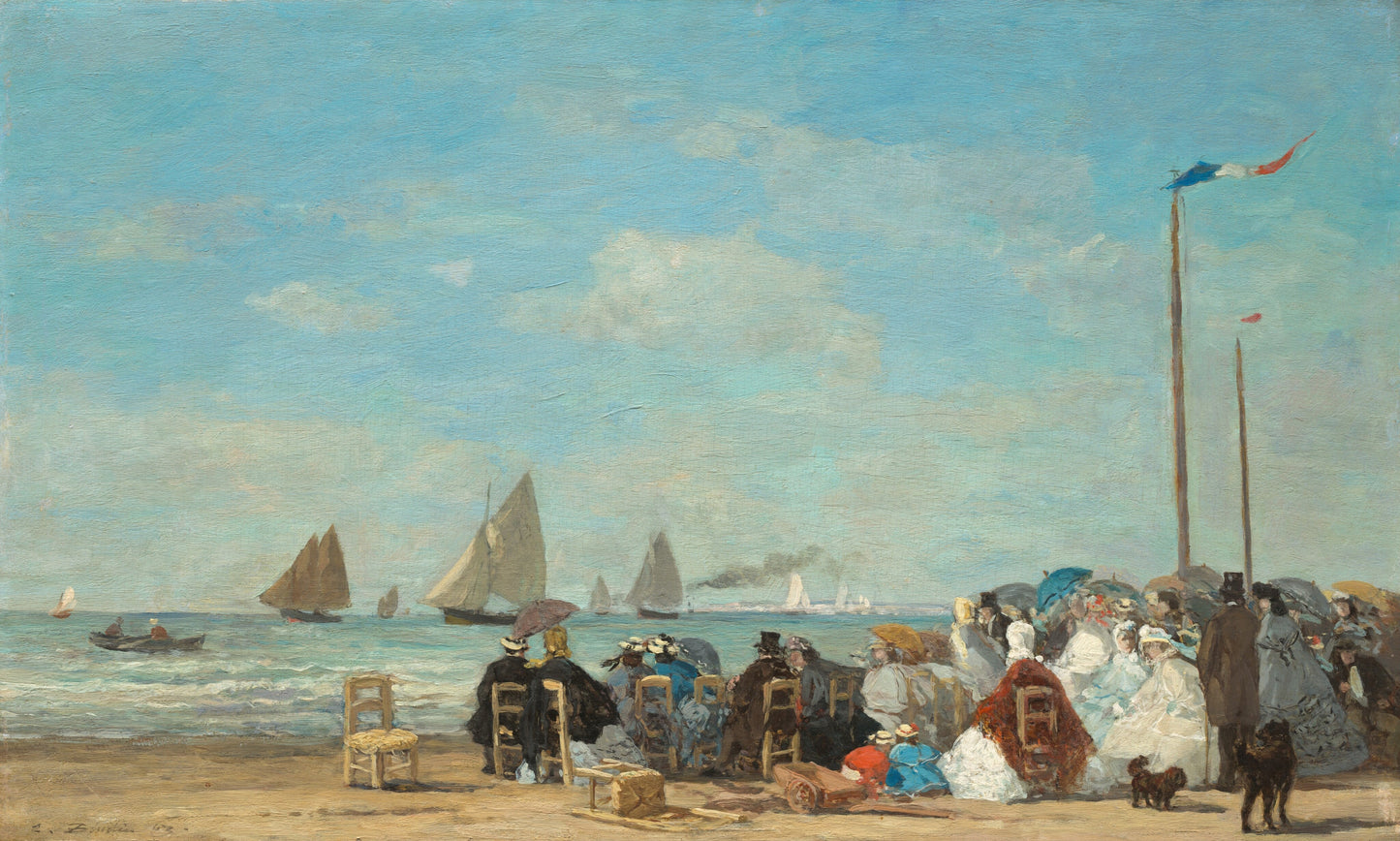 🏖️ Escena de playa en Trouville – Eugène Boudin (1863)