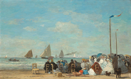 🏖️ Escena de playa en Trouville – Eugène Boudin (1863)