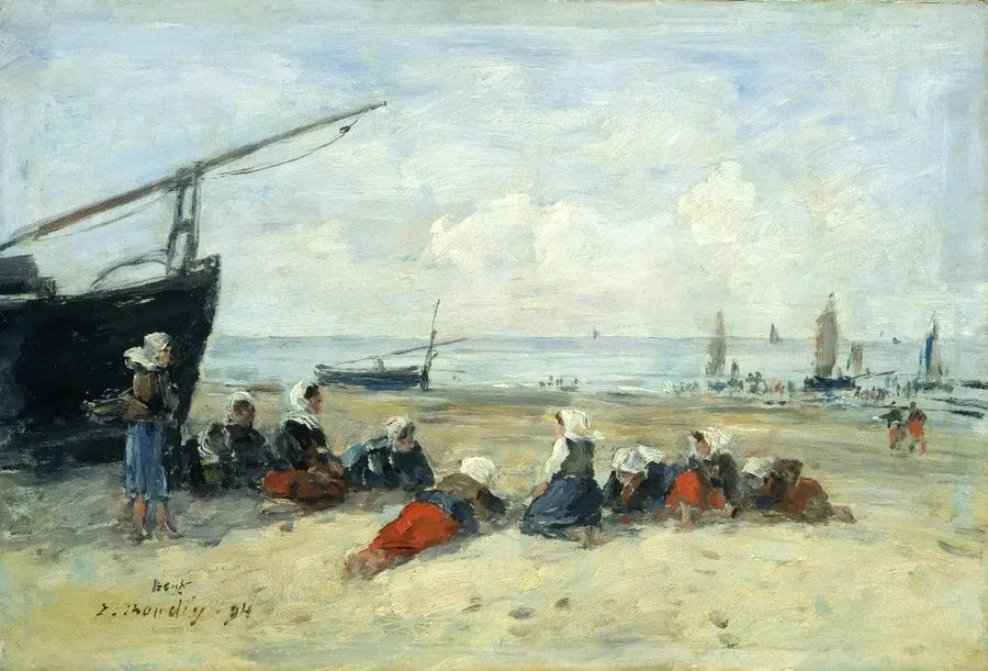 Berck, Pescadoras en la playa, marea baja - Eugène Boudin