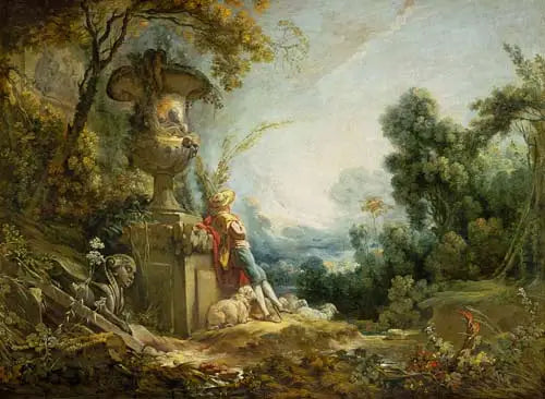 Berger cuidando a sus ovejas - François Boucher
