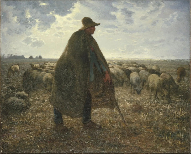 Berger cuidando su rebaño - Jean-François Millet