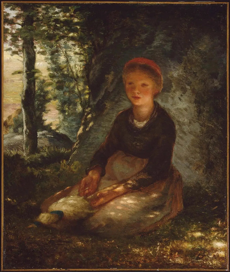 Bergère sentada a la sombra - Jean-François Millet