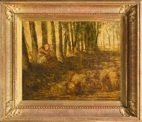 Bergère y rebaño - Jean-François Millet