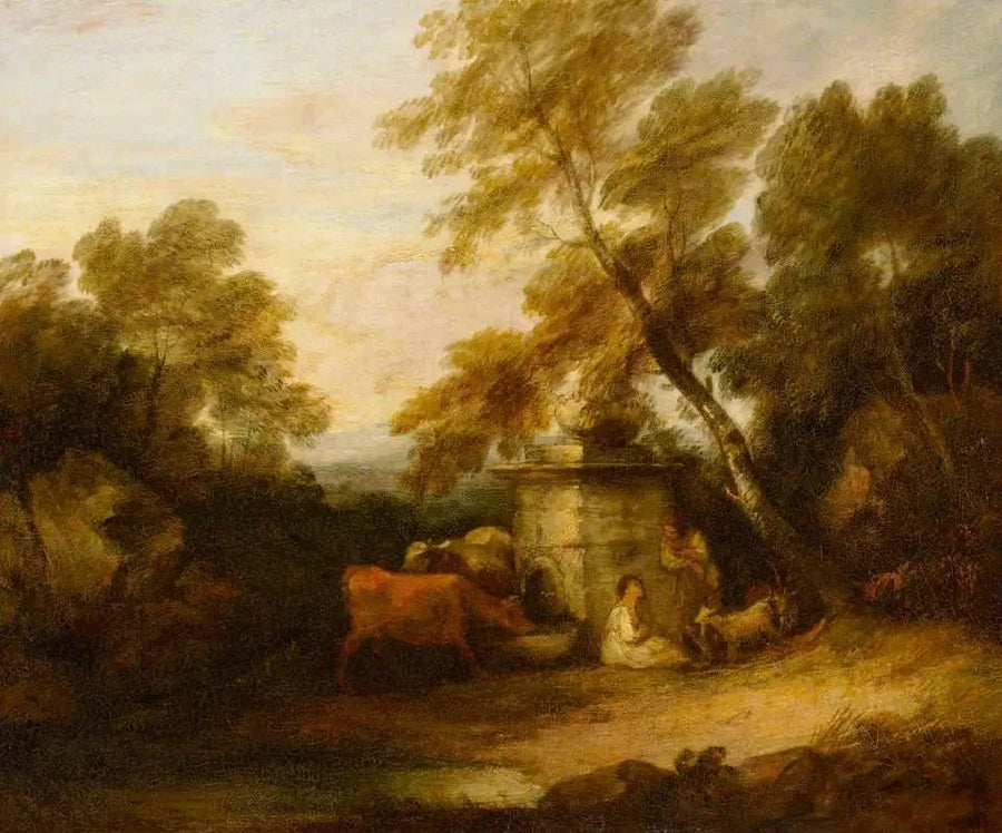 Ganado en una fuente - Thomas Gainsborough