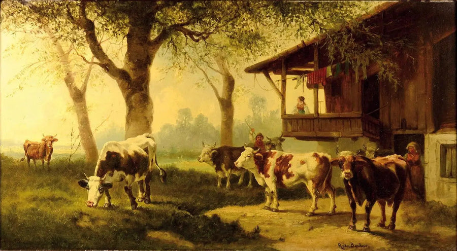 Ganado en un pastizal - Rosa Bonheur