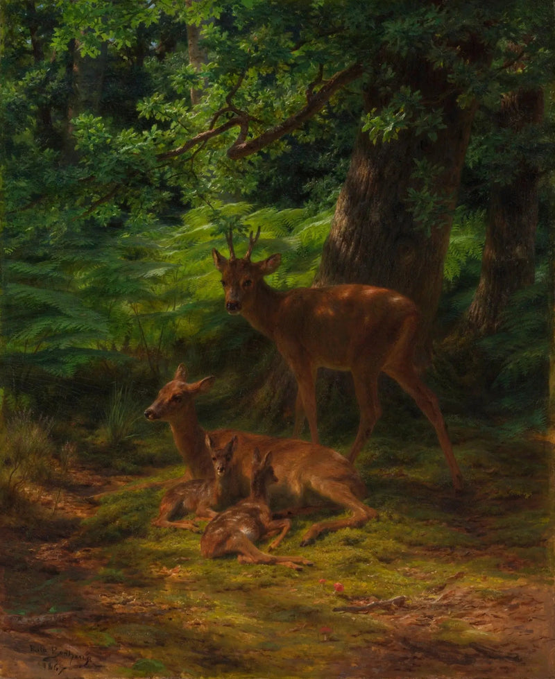 Ciervos y ciervas en reposo - Rosa Bonheur