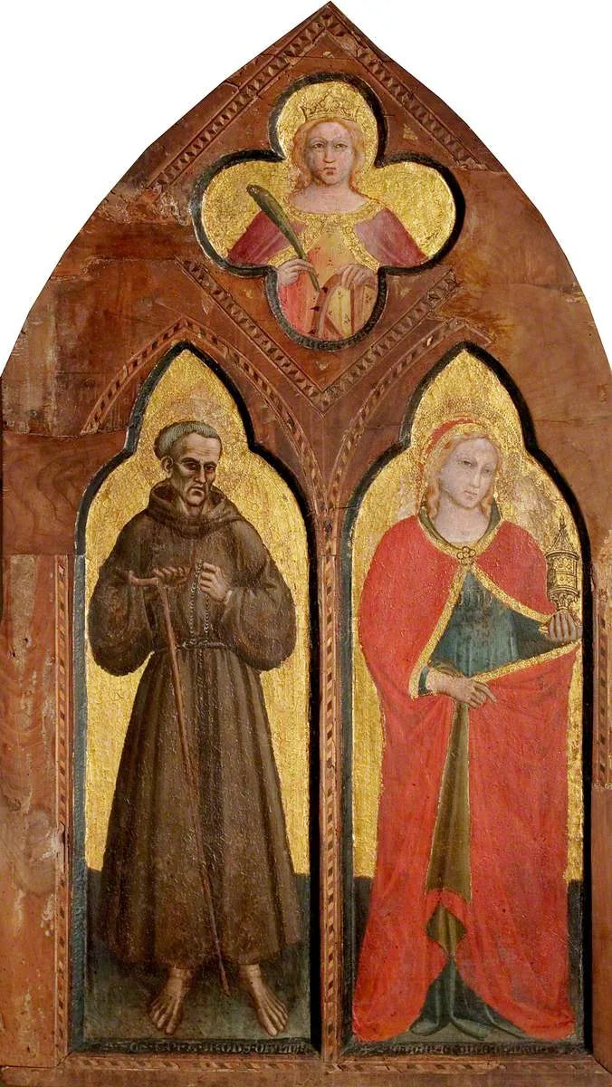 Bienaventurado Gerardo de Villamagna y santa María Magdalena con santa Catalina de Alejandría - Spinello Aretino