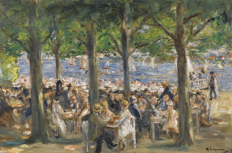 Biergarten cerca de la Havel bajo los árboles - Max Liebermann