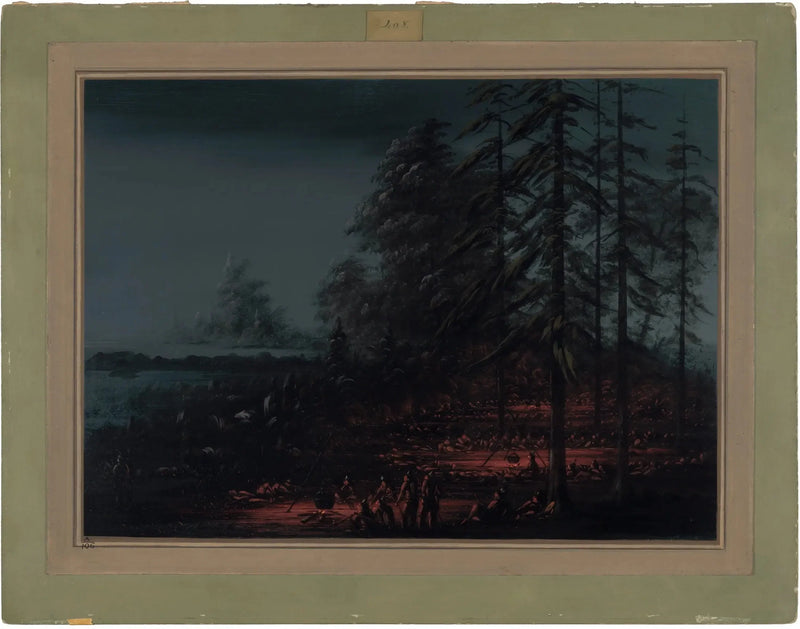 Campamento de un grupo de guerra sioux - George Catlin