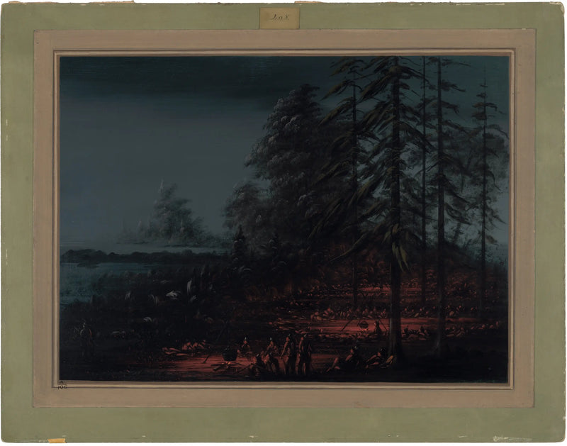 Campamento de un grupo de guerra sioux - George Catlin