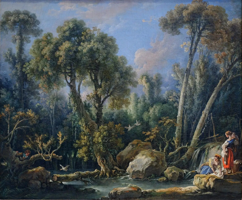 Lavadoras en un paisaje - François Boucher