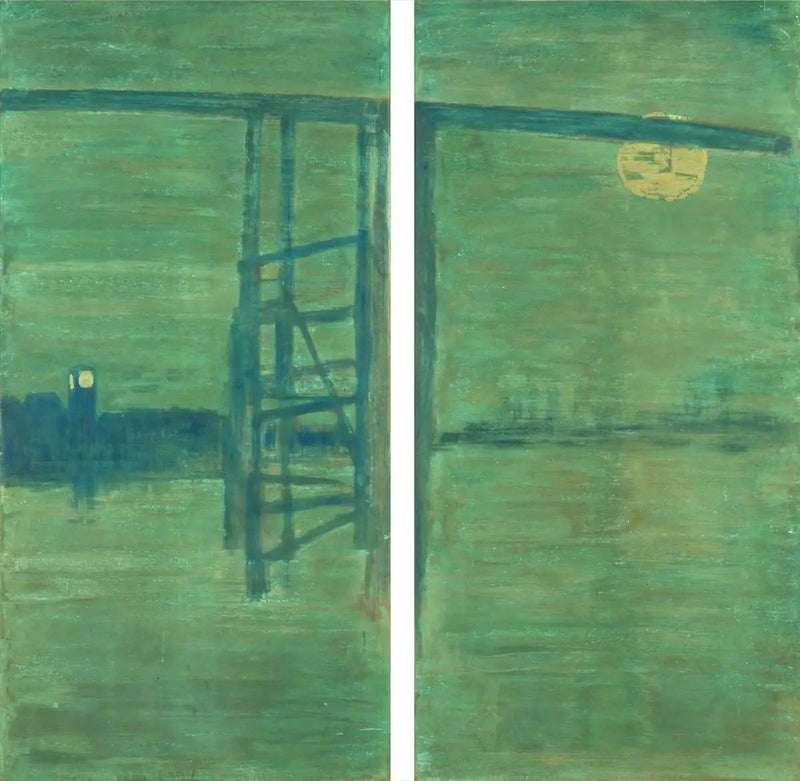 Azul y plata: pantalla, con el viejo puente de Battersea - James Abbott McNeill Whistler