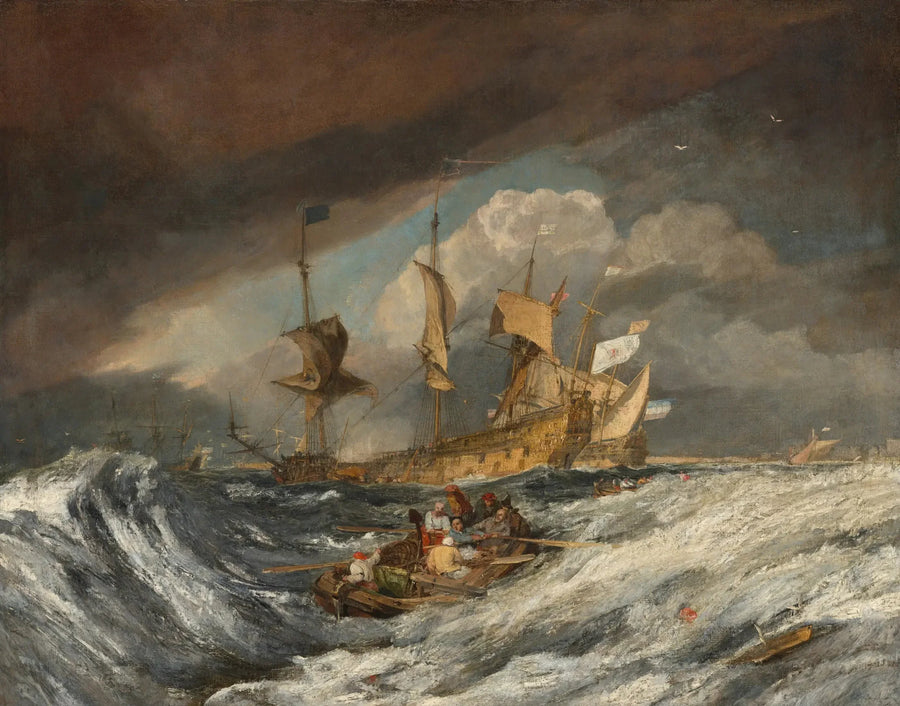Barcos Transportando Anclas a los Barcos de Guerra Holandeses - J. M. W. Turner