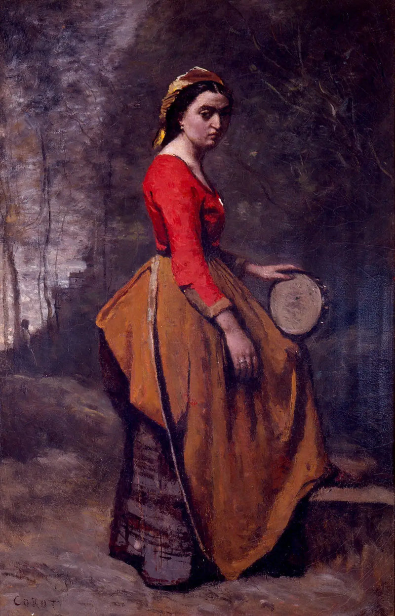 Bohémica con pandereta - Jean-Baptiste Camille Corot