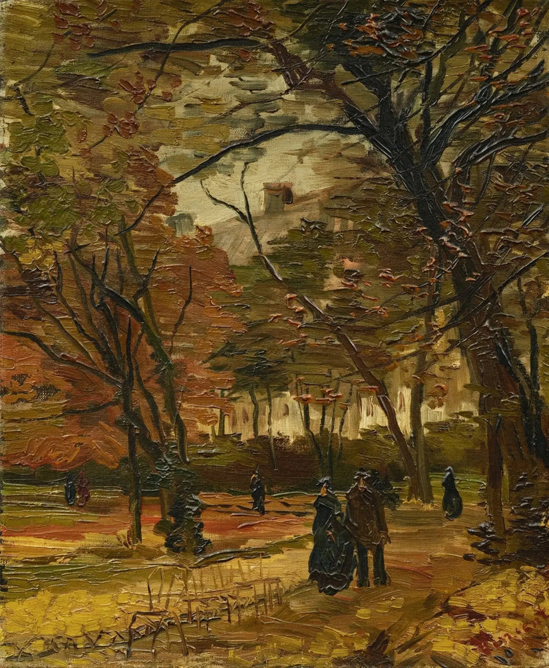 Bosque de Boulogne con transeúntes - Vincent van Gogh