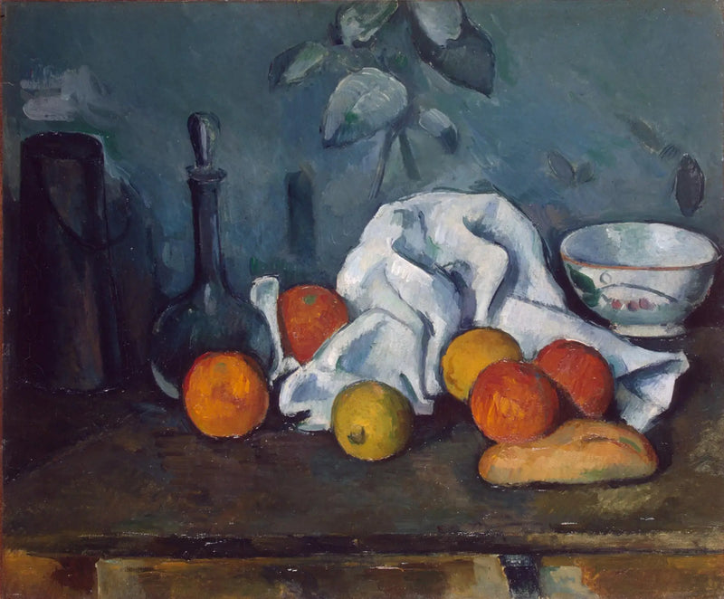 Caja de leche, jarra y cuenco - Paul Cézanne
