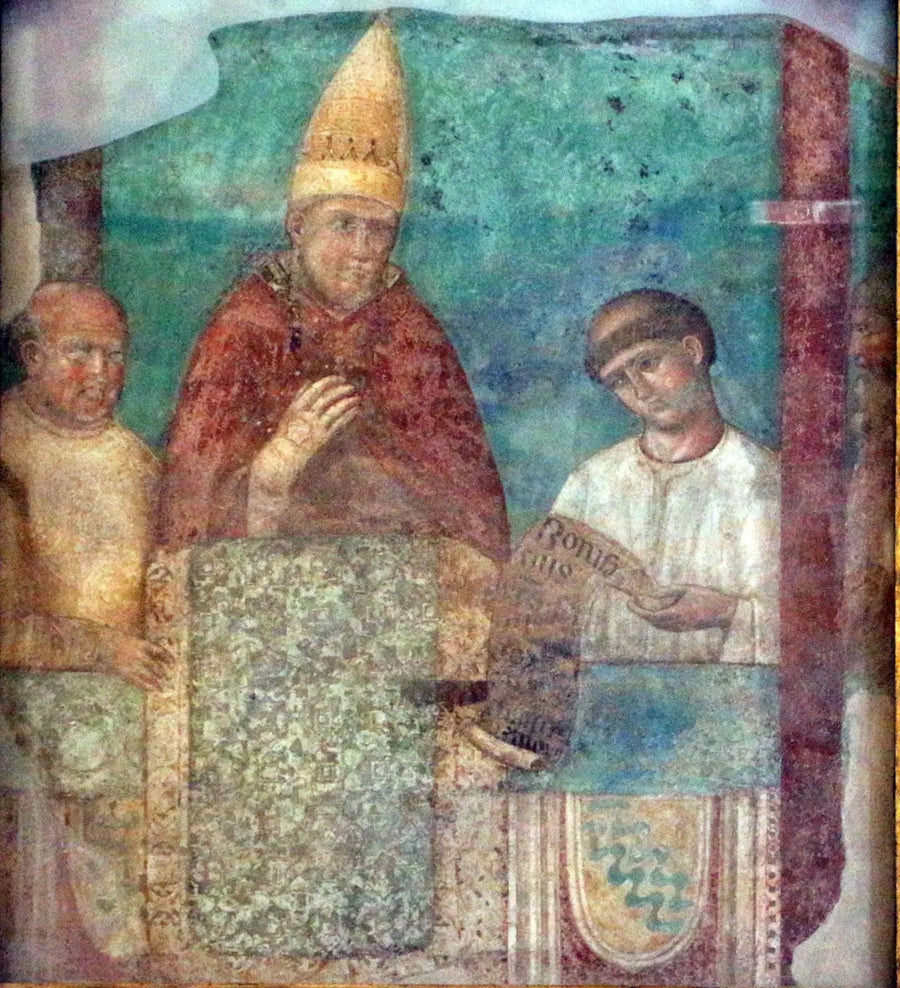 Bonifacio VIII proclama el jubileo de 1300 - Giotto