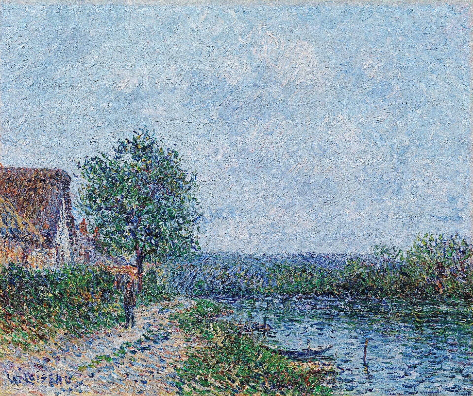 Bord de rivière la Seine à Porte-Joie - Gustave Loiseau - Alpha Reproduction