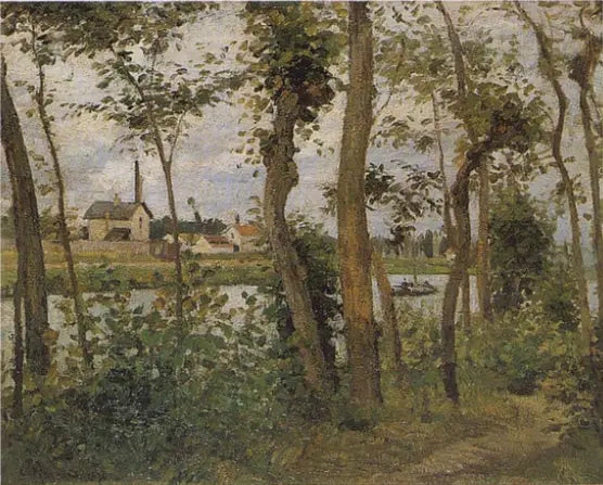Bords de l'Oise à Pontoise - Camille Pissarro image 1 reproduction d’œuvre d’art à l’huile
