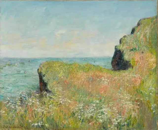 Bordes del acantilado en Pourville - Claude Monet