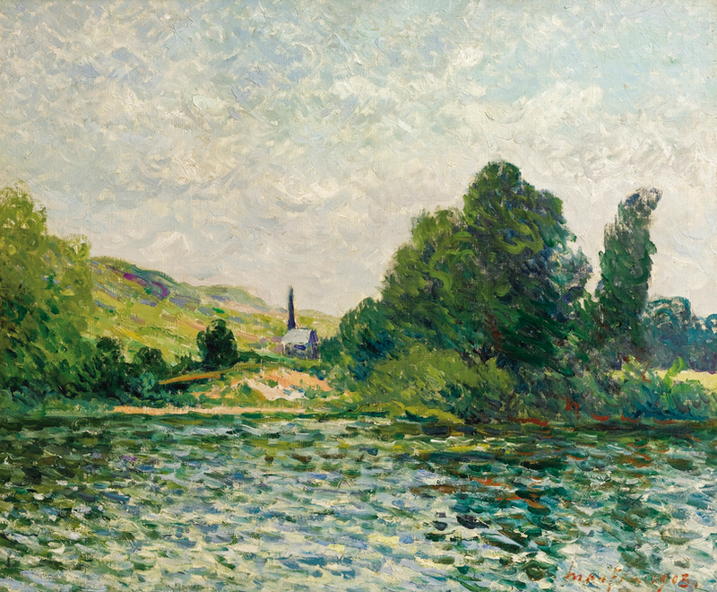 Bordes del Sena, paisaje en Bouafles, Eure - Maxime Maufra