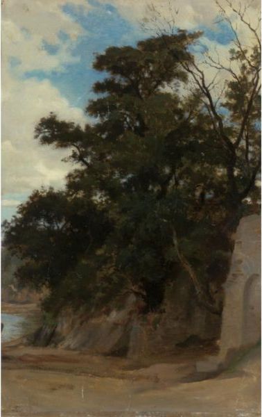 Arbres dans un paysage côtier (1867) - Bouguereau
