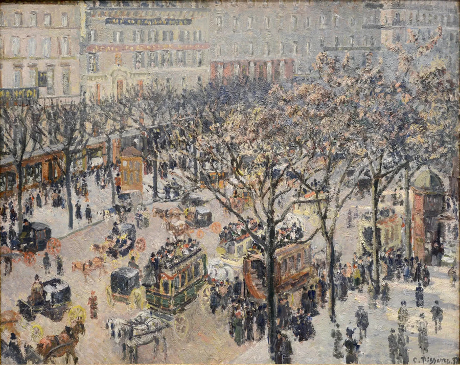 Boulevard de los Italianos, Mañana, Sol - Camille Pissarro