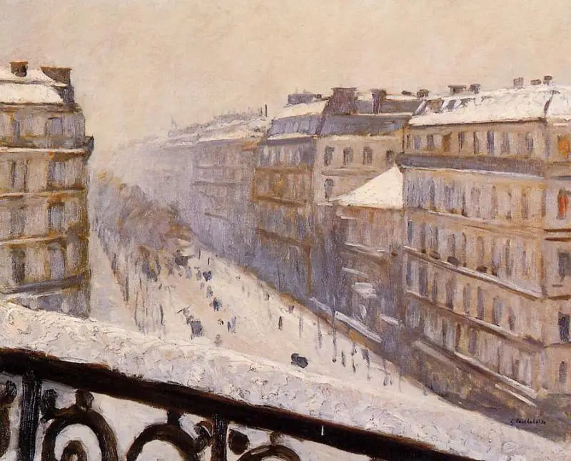 Boulevard Haussmann, efecto de nieve - Gustave Caillebotte