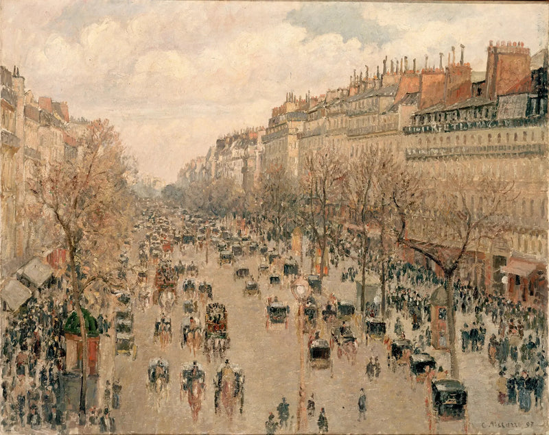 Boulevard Montmartre, sol de la tarde - Camille Pissarro