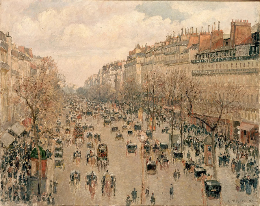 Boulevard Montmartre, sol de la tarde - Camille Pissarro