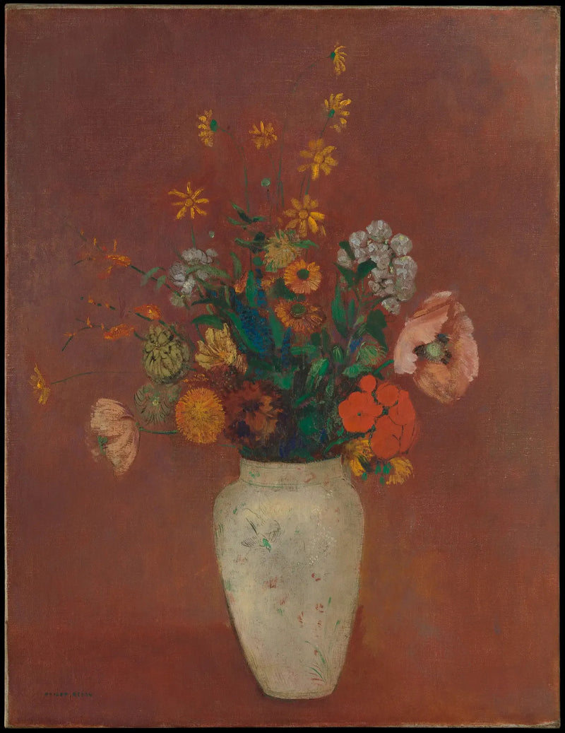 Ramo en un jarrón chino - Odilon Redon