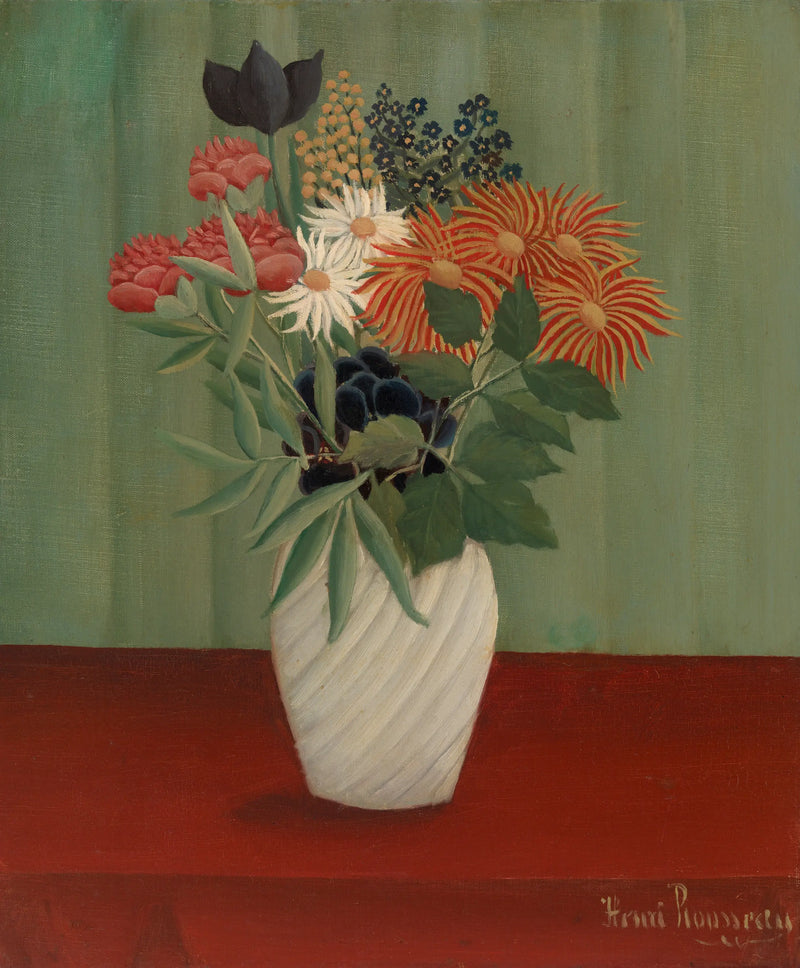 Ramo de flores con margaritas y tokyos - Henri Rousseau